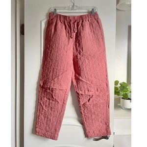 Madewell quilted pants dusty pink